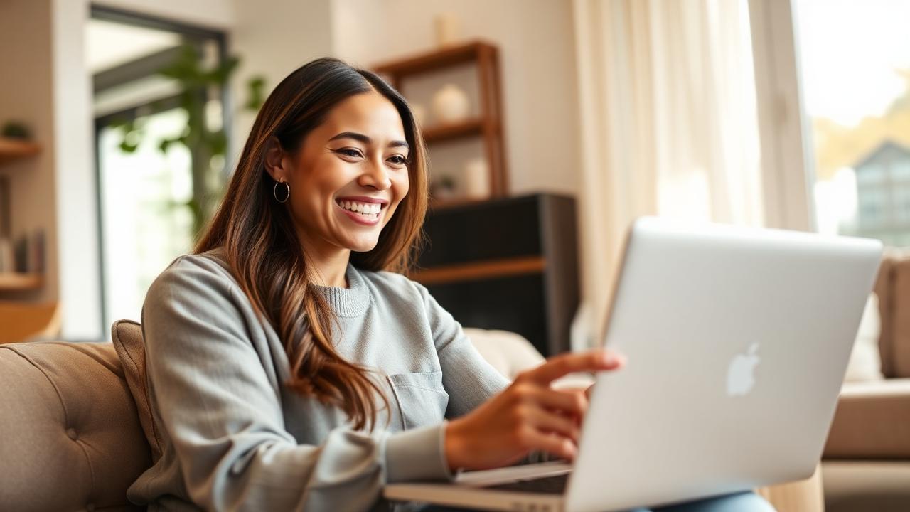 Glücklicher Kunde beim Online-Shopping